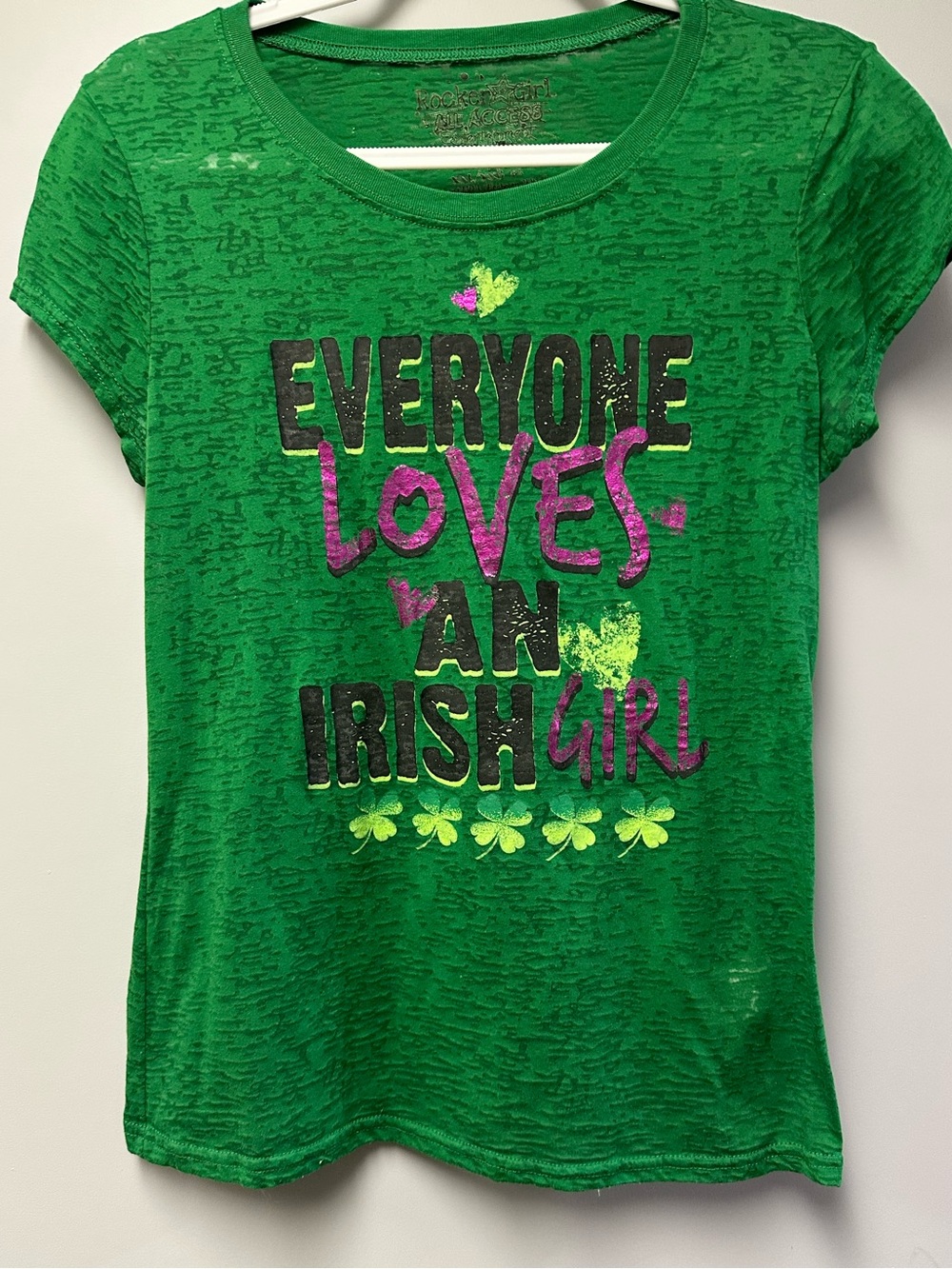 💥 $5 if bundled - XXL ROCKER GIRL Everyone Loves An Irish Girl Burnout T-Shirt